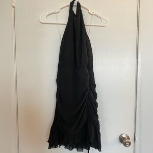 Guess Black Ruched Halter Dress